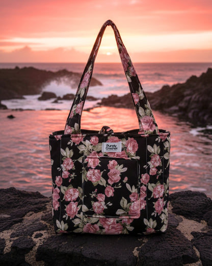 Tote Bag com bolso & suporte para chaves