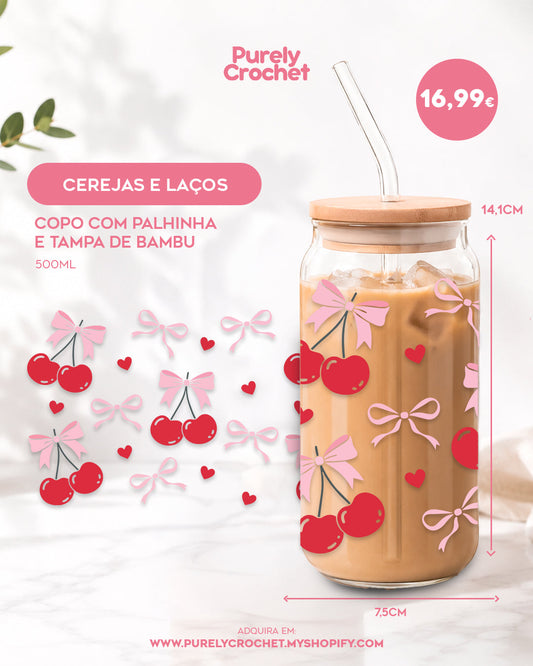 Copo Cerejas e Laços
