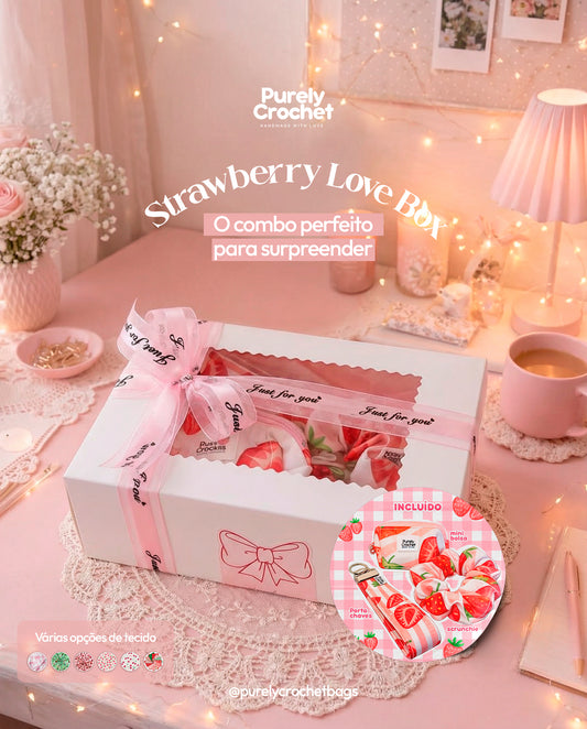 caixa para oferecer, tecido morango