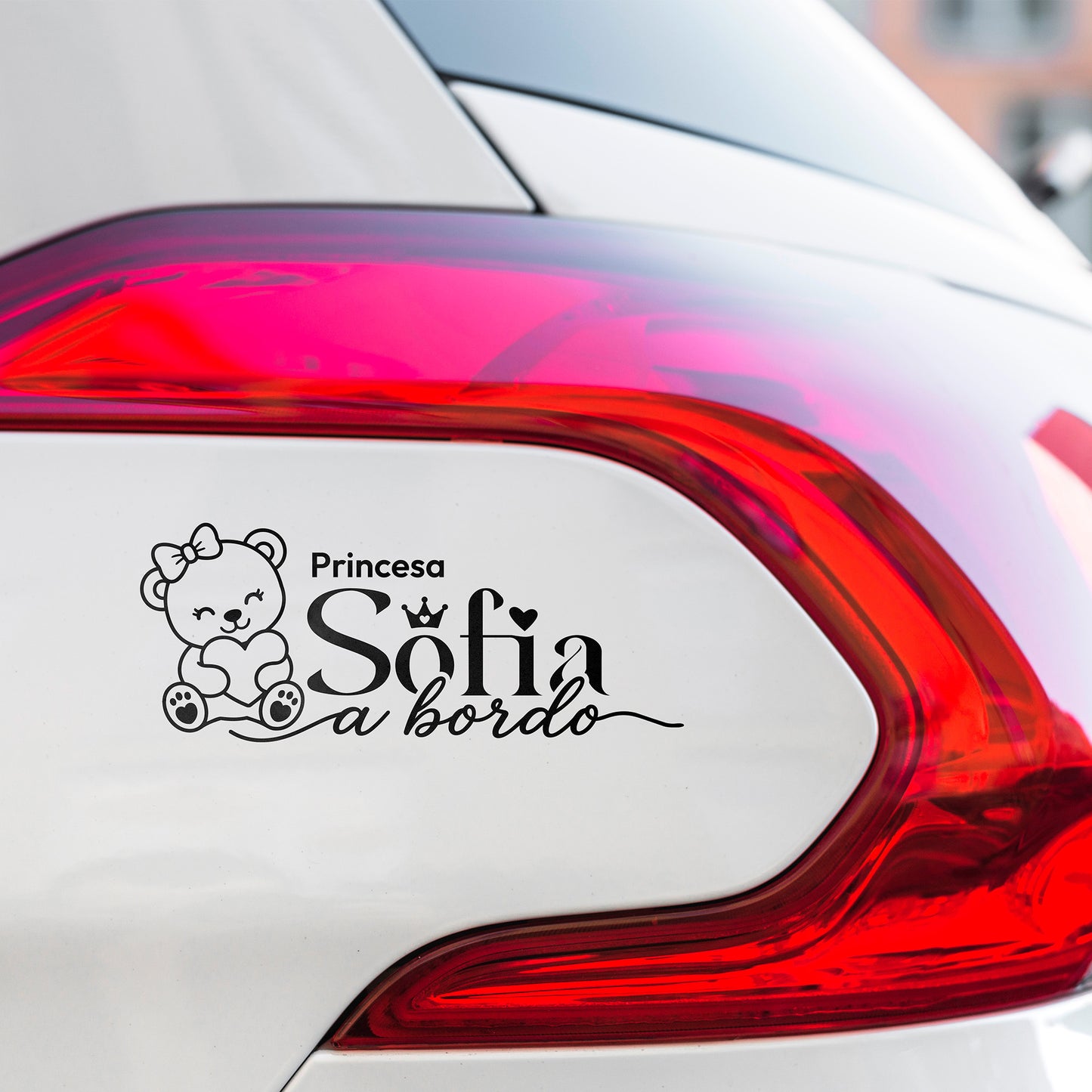 Adesivo bebé a bordo com nome personalizado