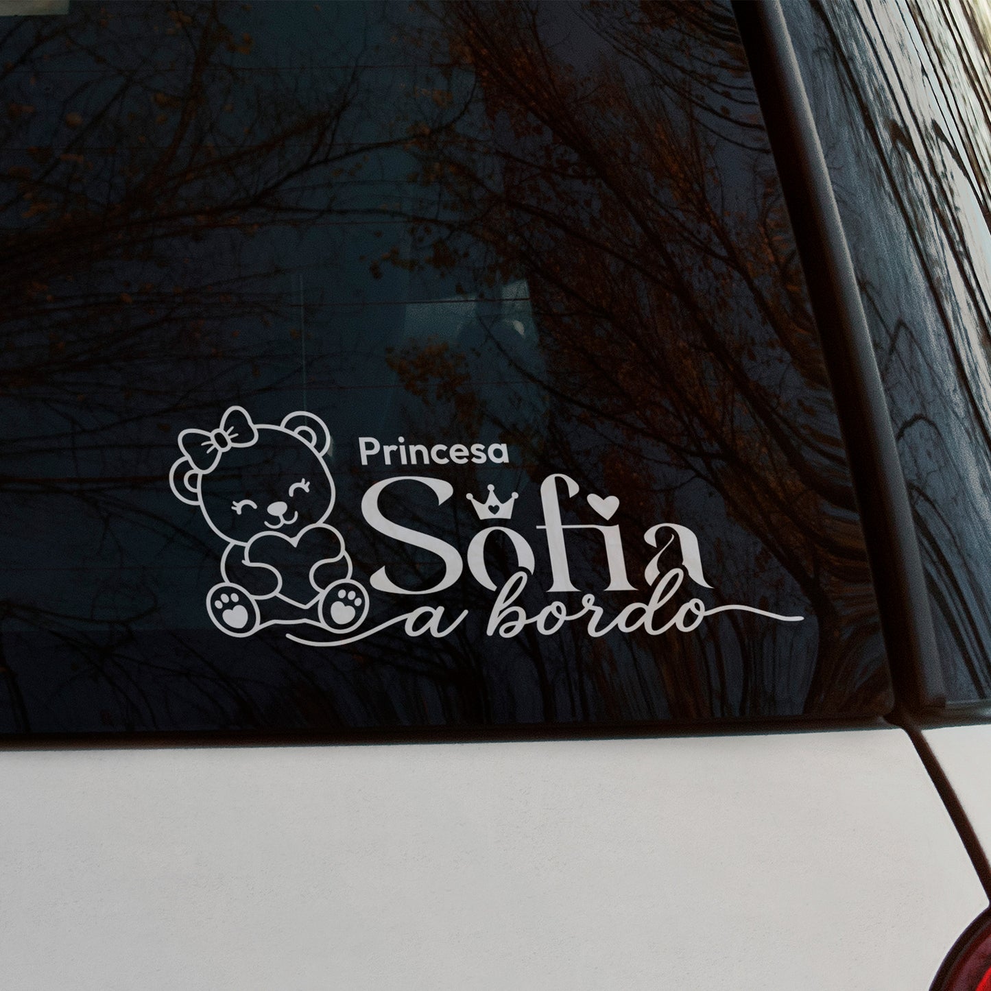 Adesivo bebé a bordo com nome personalizado