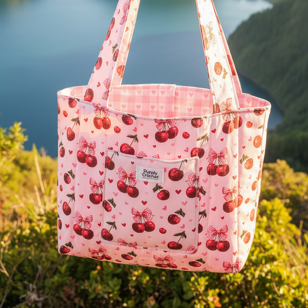Tote Bag com bolso & suporte para chaves